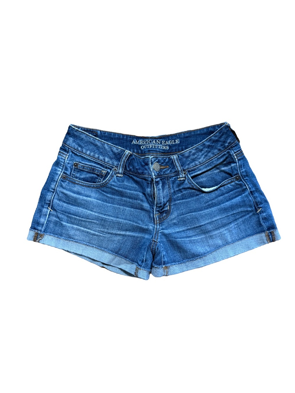 American Eagle Outfitters Dark Blue Denim Cutoff Shorts Women’s 4